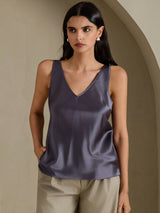 [Mørkegrå] SilkSilky-DK Sleeveless V Neck Camisole Top 003
