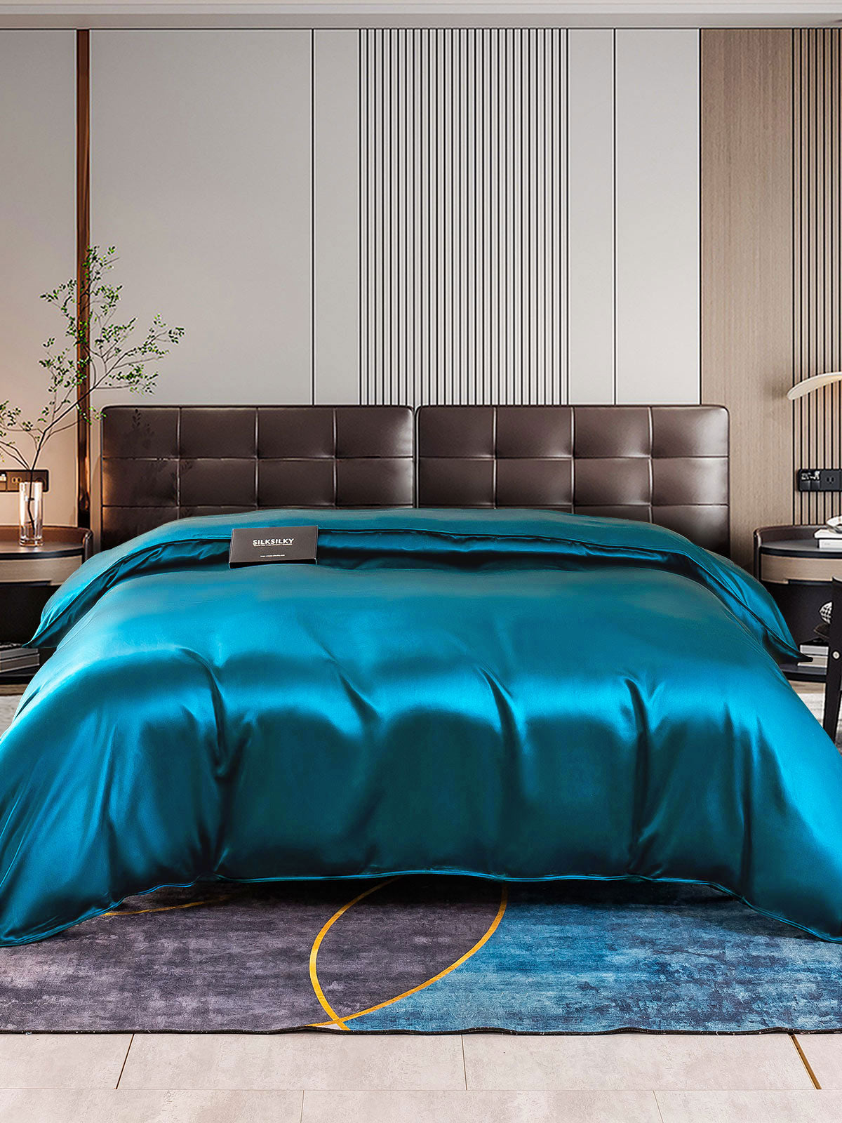 [Blågrøn] SilkSilky-DK 22Momme Duvet Cover 001