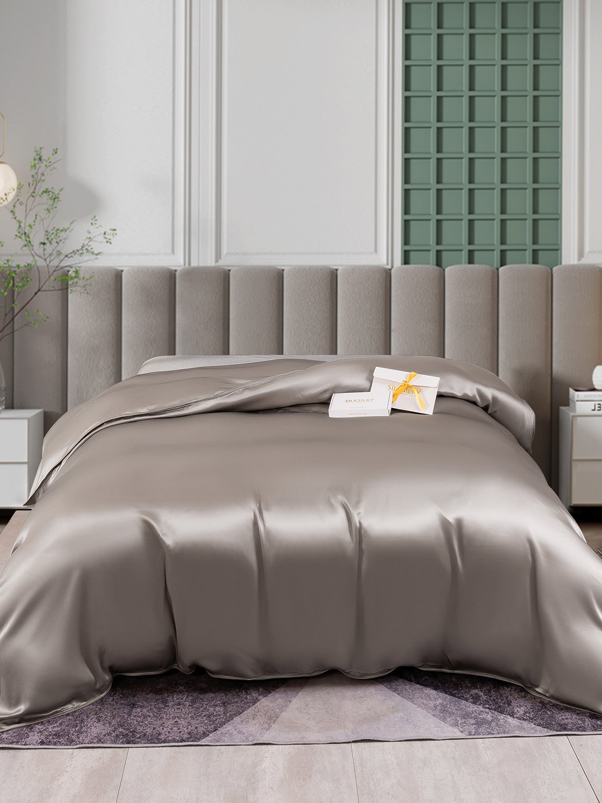 [Grå] SilkSilky-DK 25Momme Duvet Cover 001