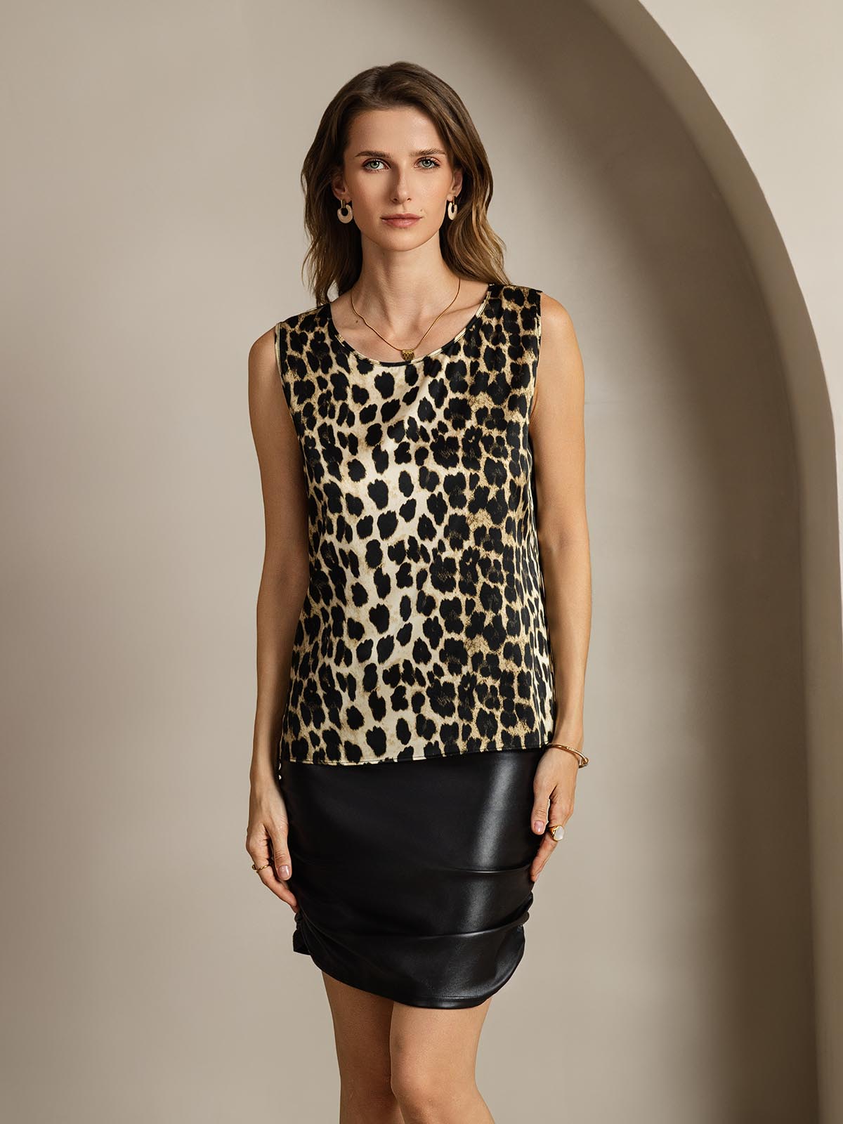 [Leopard] SilkSilky-DK 19Momme Silke Camisoles 001