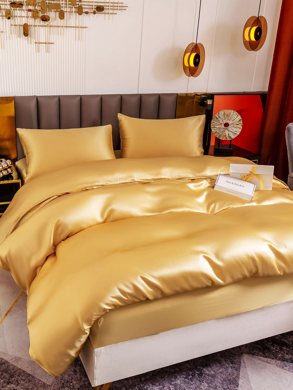 [Champagne] SilkSilky-DK 19Momme Bedding Set 002