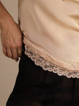 [Champagne] SilkSilky-DK V Neck Camisole Top 005