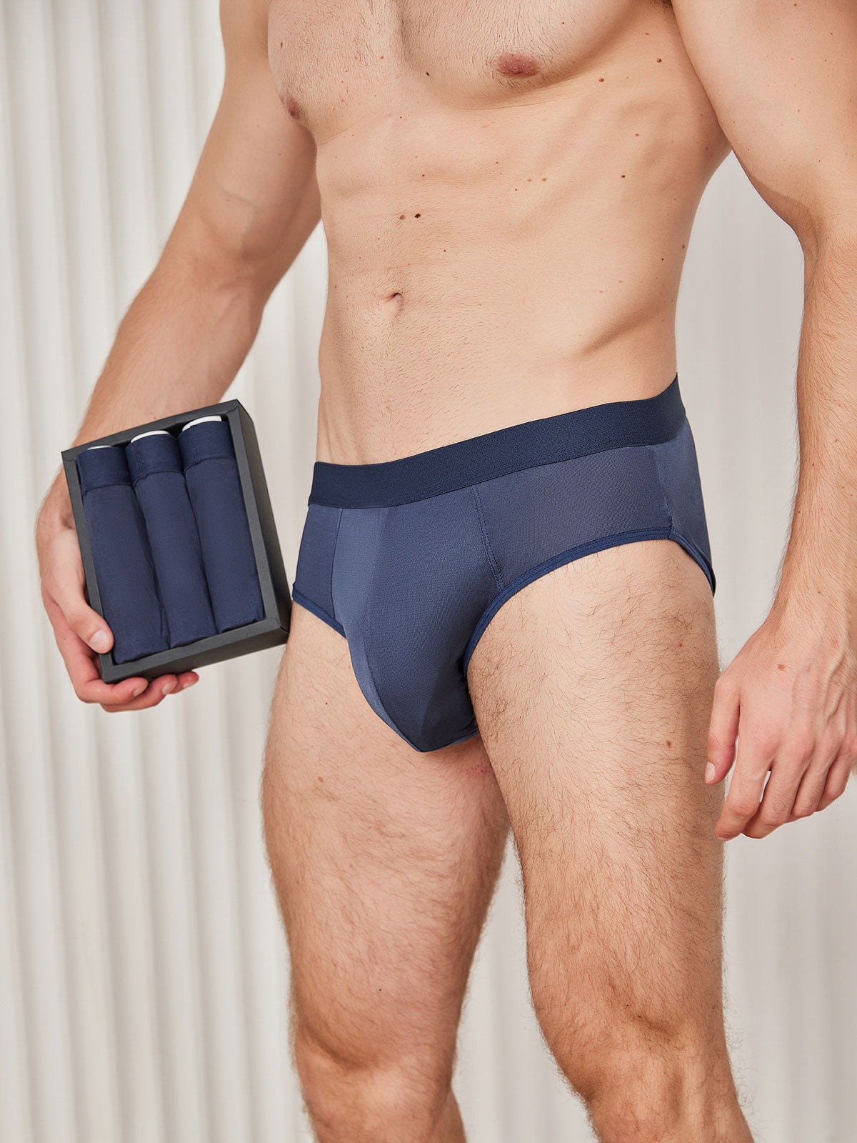 [Mørkeblå] SilkSilky-DK Mens Underwear 001
