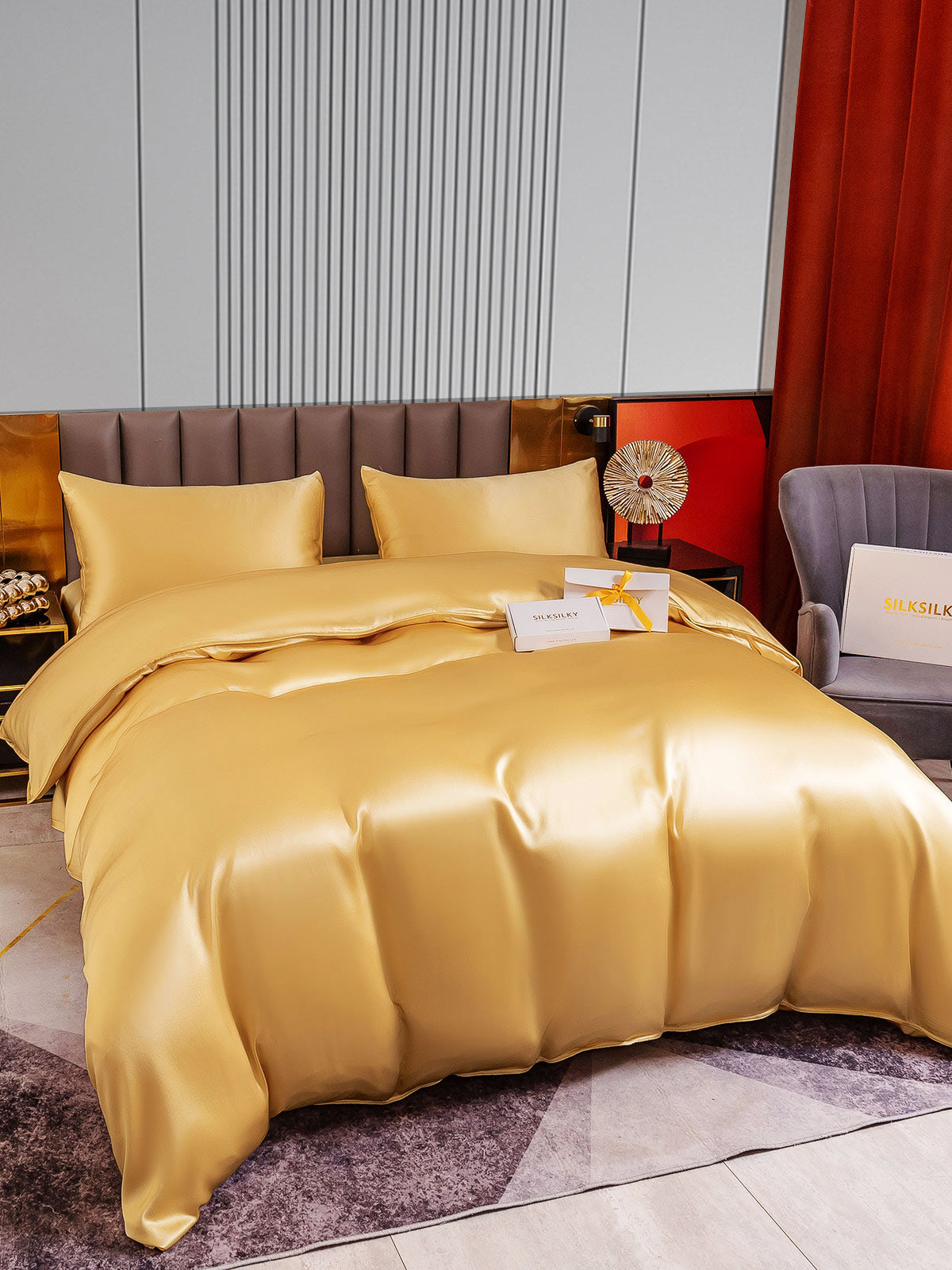 [Champagne] SilkSilky-DK 22Momme Bedding Set 004