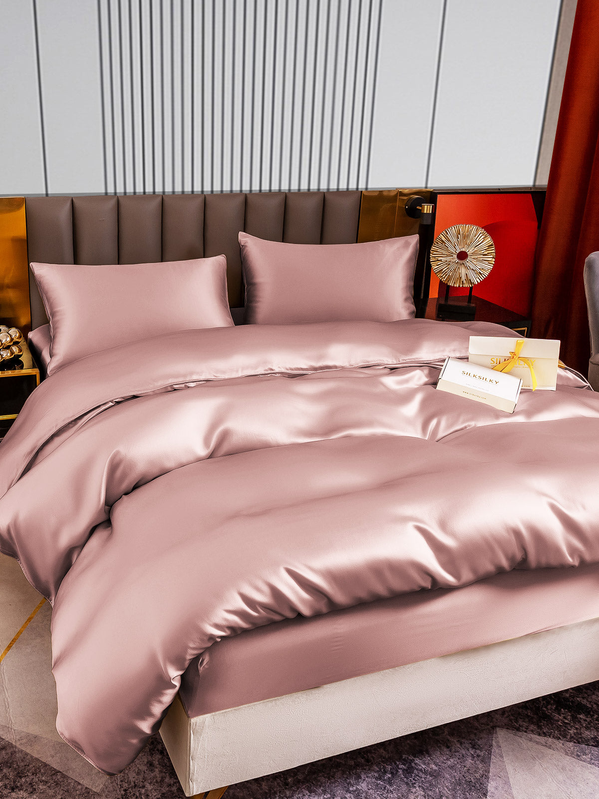 [Bleg Mauve] SilkSilky-DK 22Momme Bedding Set 004