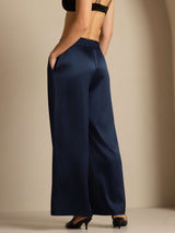[Mørkeblå] SilkSilky-DK 19Momme Womens Pants 002