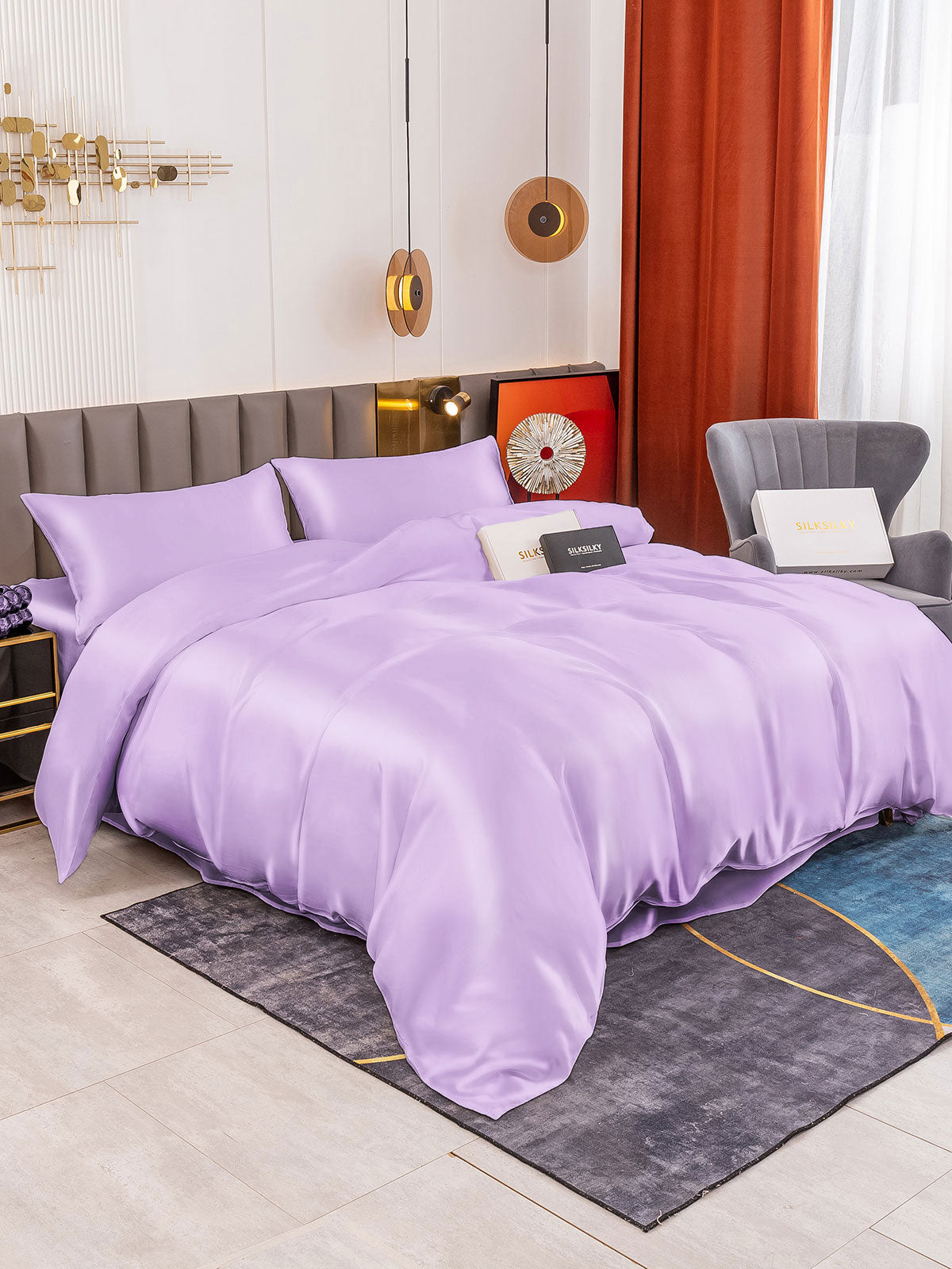 [Lavendel] SilkSilky-DK 19Momme Bedding Set 002