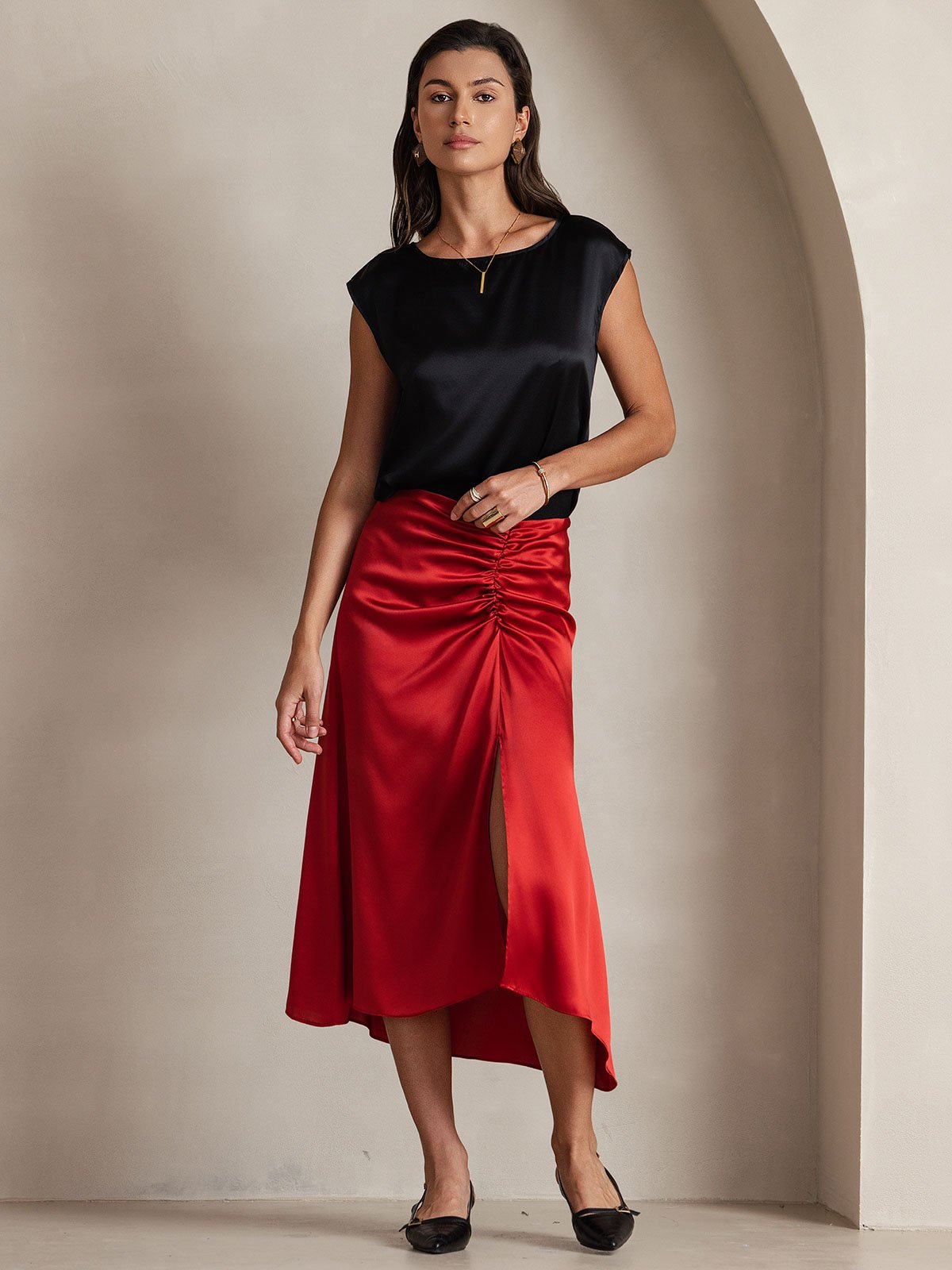 [Sort] SilkSilky-DK 19Momme Silke Womens T-Shirt 006