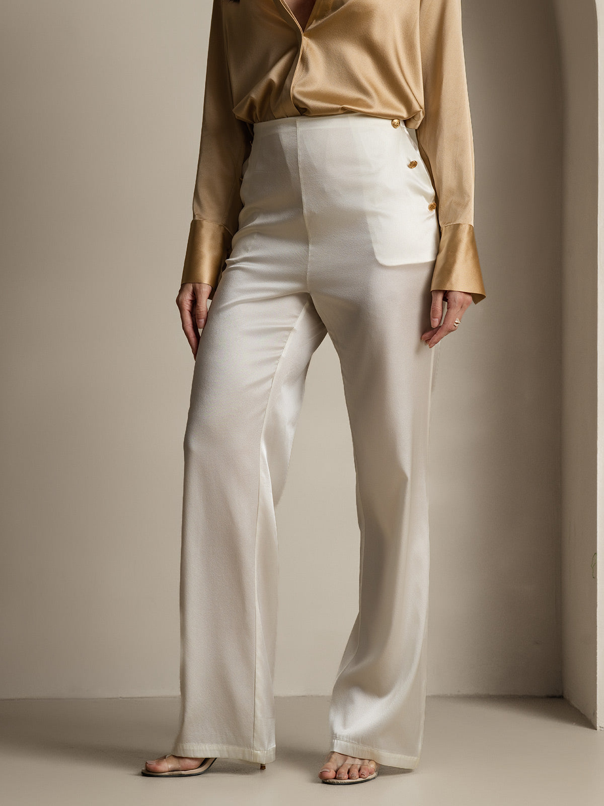 [Hvid] SilkSilky-DK 19Momme Silke Womens Pants 007