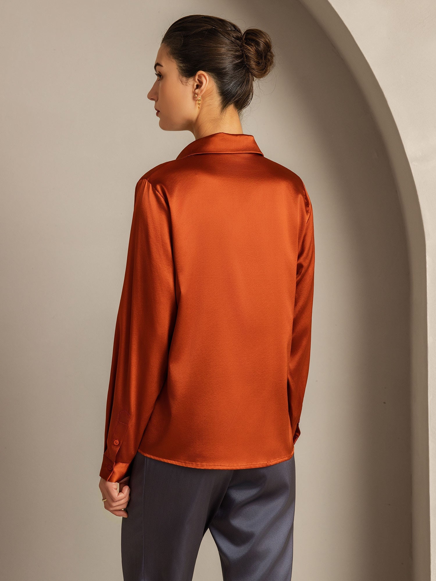 [Karamel] SilkSilky-DK 19Momme Silke Womens Shirt 003