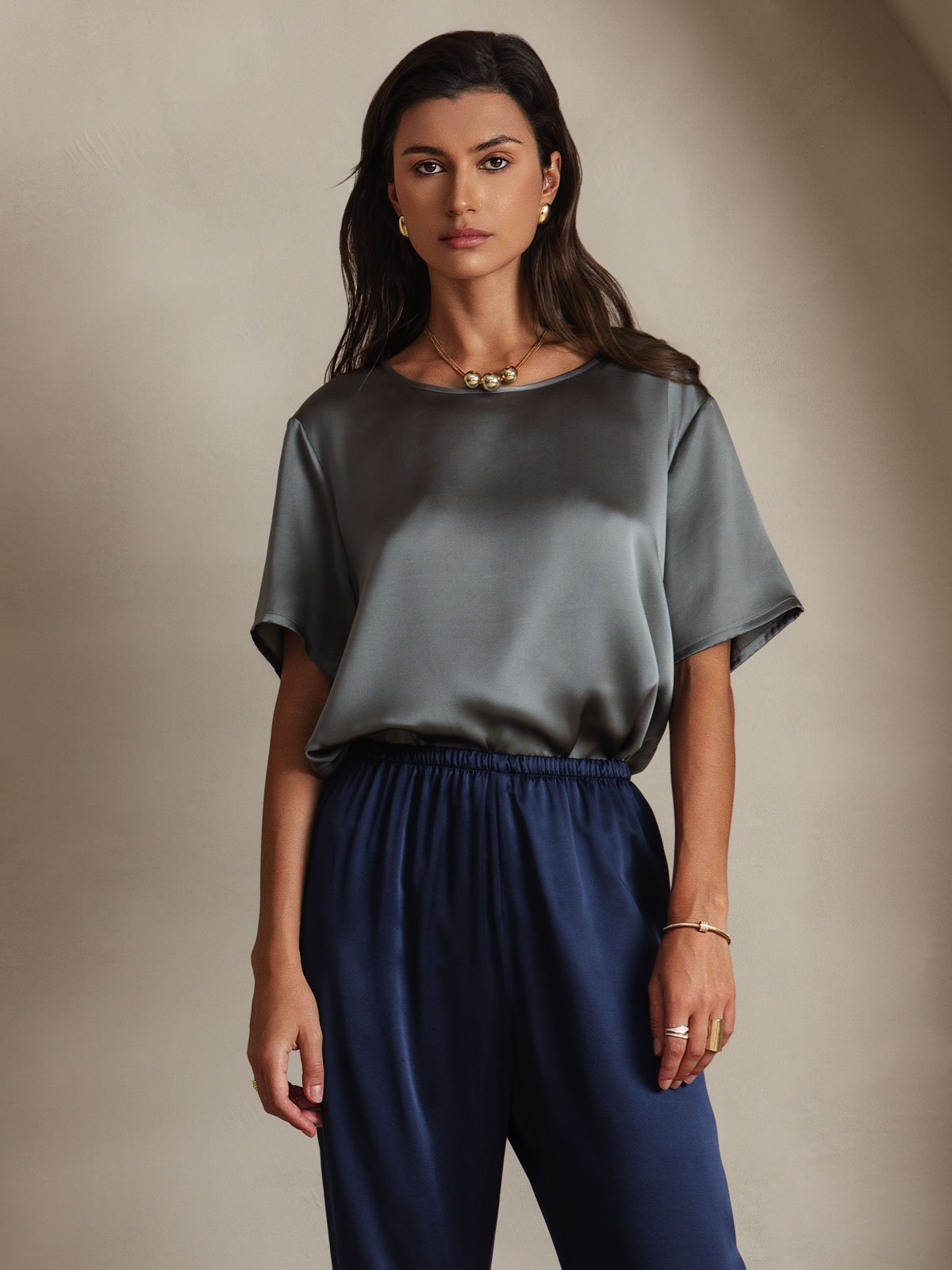 SilkSilky-DK Womens T-Shirt Mørkegrå 001