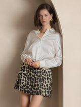 [Hvid] SilkSilky-DK Long Sleeve Lapel Collar Dameskjorte 004