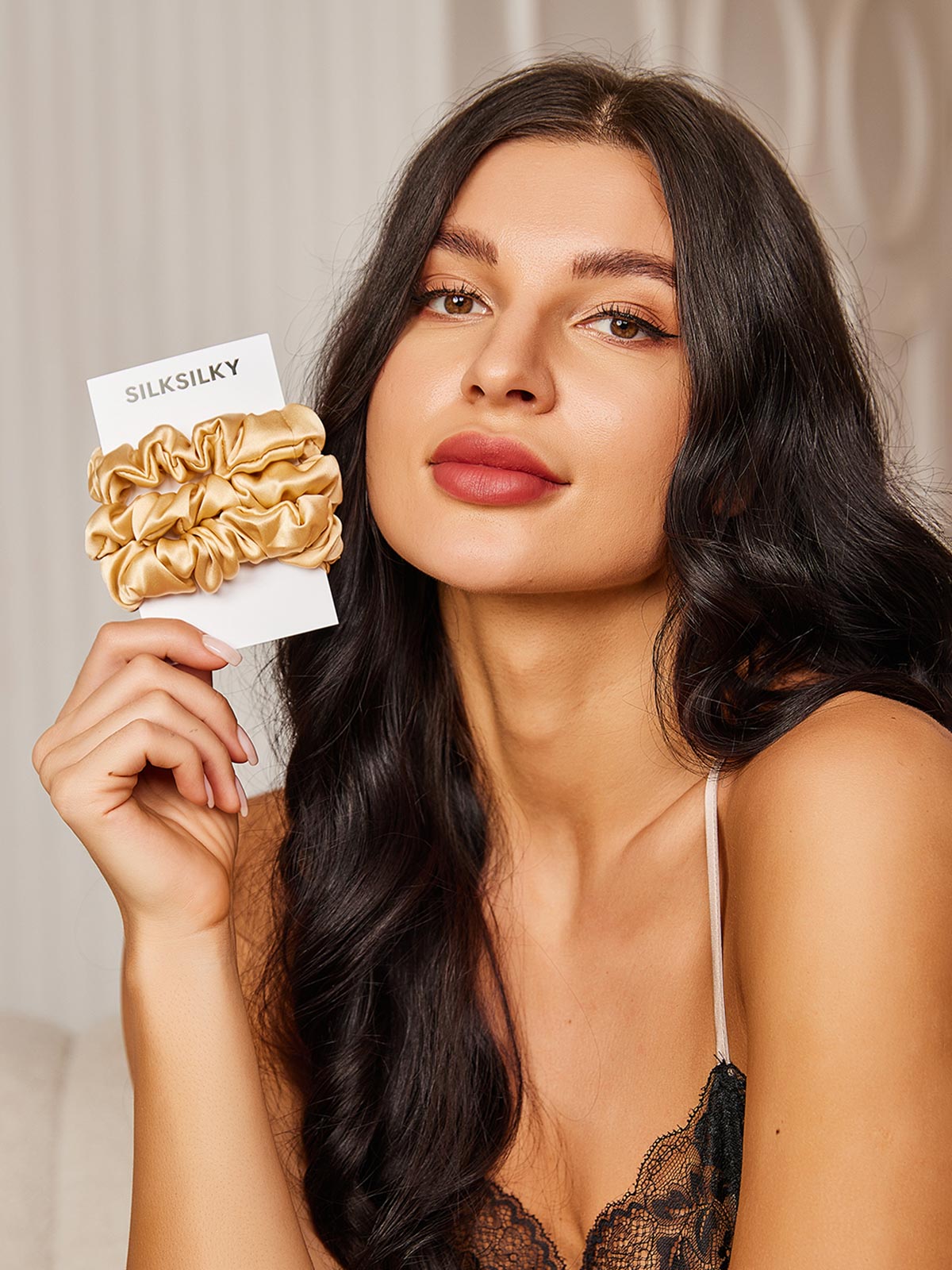 [Champagne] SilkSilky-DK Scrunchie 002