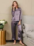 SilkSilky-DK Revers Dame Pyjamas LillaGrå 001