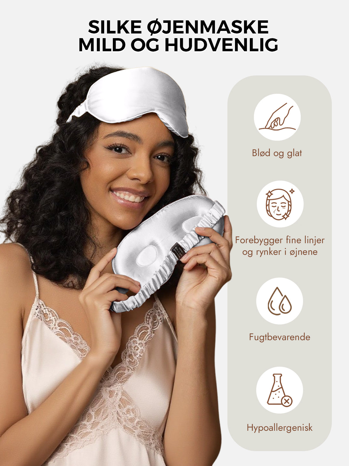 [Lysegrå] SilkSilky-DK Silke Eye Mask 003