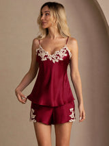 [Vin] SilkSilky-DK Sleeveless V Neck Camisole Sæt 004