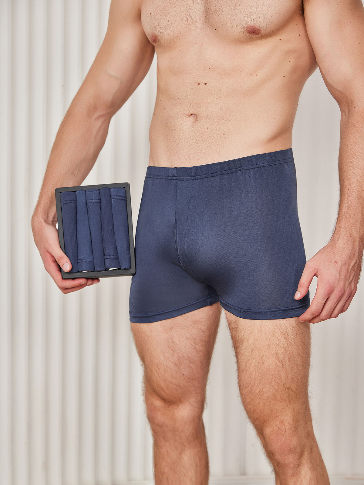 [Mørkeblå] SilkSilky-DK Mens Underwear 003