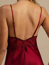 [Vin] SilkSilky-DK Sleeveless Deep V Neck Natkjole 005
