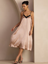 [Toscana] SilkSilky-DK V Neck Kjole 001