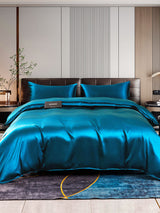 [Blågrøn] SilkSilky-DK 22Momme Bedding Set 001,