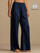 [Mørkeblå] SilkSilky-DK 19Momme Women's Sleep Pants 001