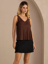 [Kaffe] SilkSilky-DK Sleeveless V Neck Camisole Top 001