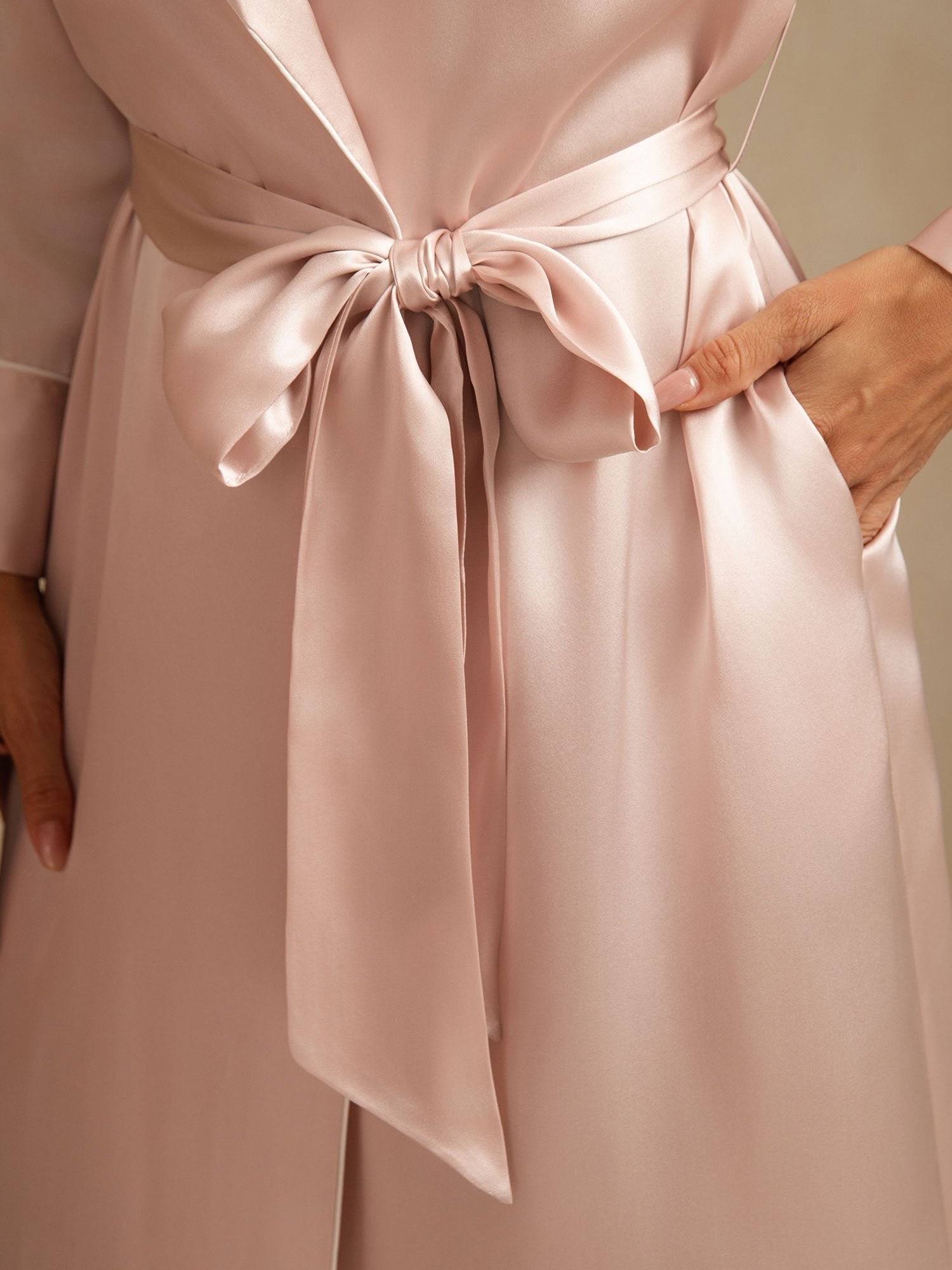 [Lyserød] SilkSilky-DK Silke Womens Robe 005