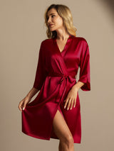 [Vin] SilkSilky-DK 3/4 Sleeve Dame Morgenkåbe 003