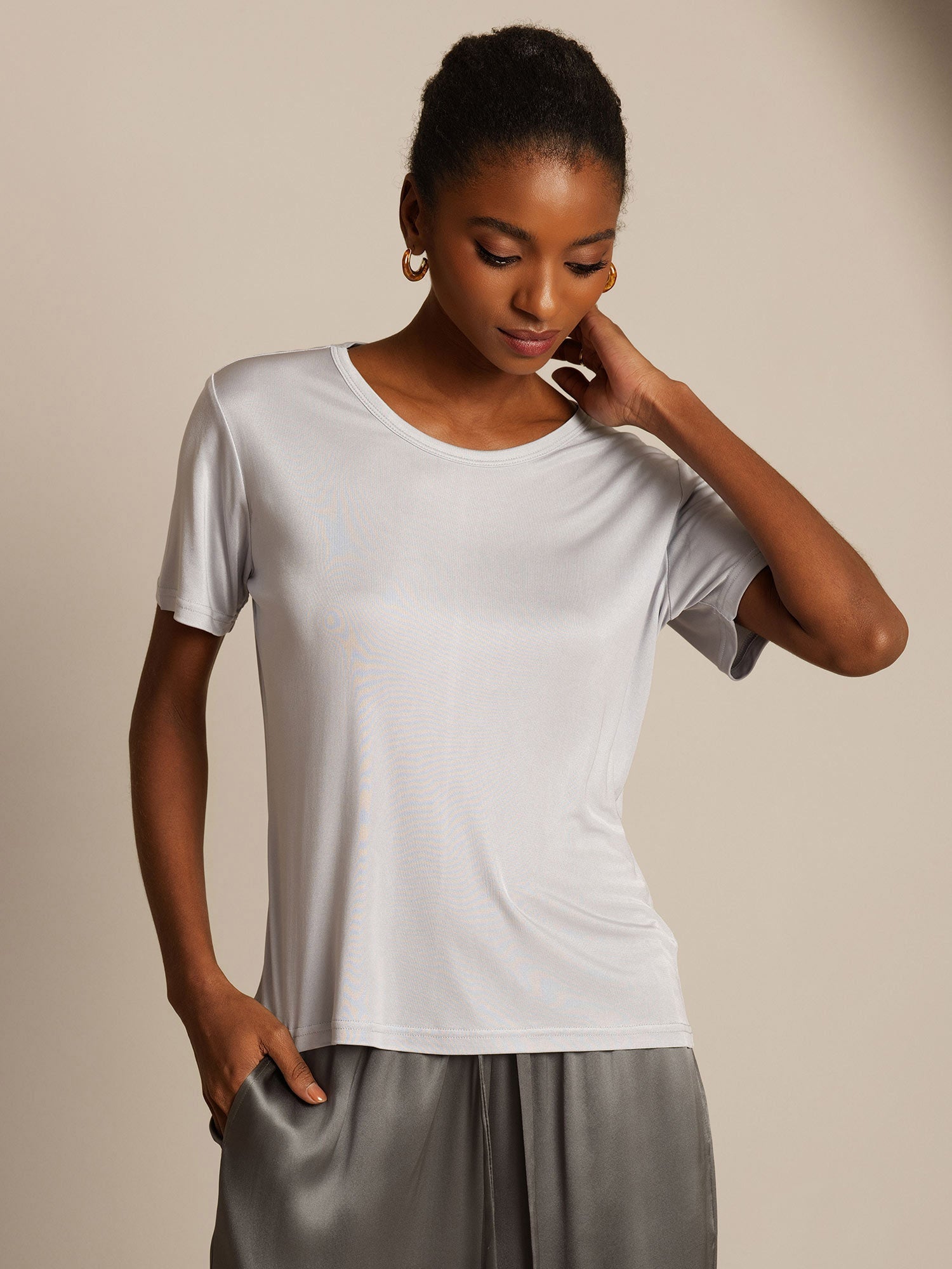 [Sølv] SilkSilky-DK Womens T-Shirt 006,