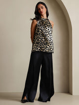 [Leopard] SilkSilky-DK 19Momme Silke Womens T-Shirt 006,