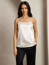 [Lysegrå] SilkSilky-DK Spaghetti Strap Camisole Top 001