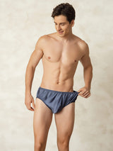 [Gråblå] SilkSilky-DK Silke Mens Underwear 005