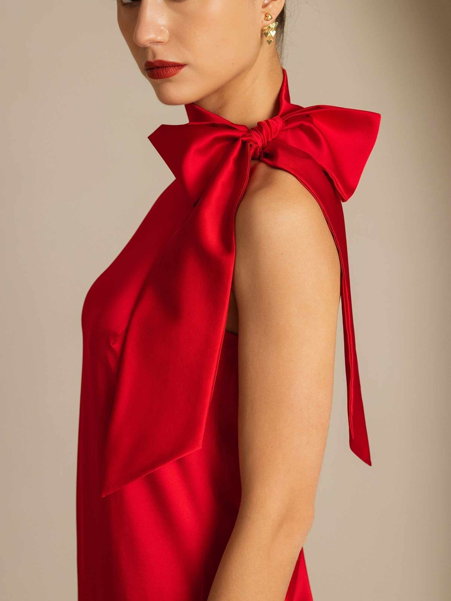 [Rød] SilkSilky-DK 19Momme Silke Dress 004,