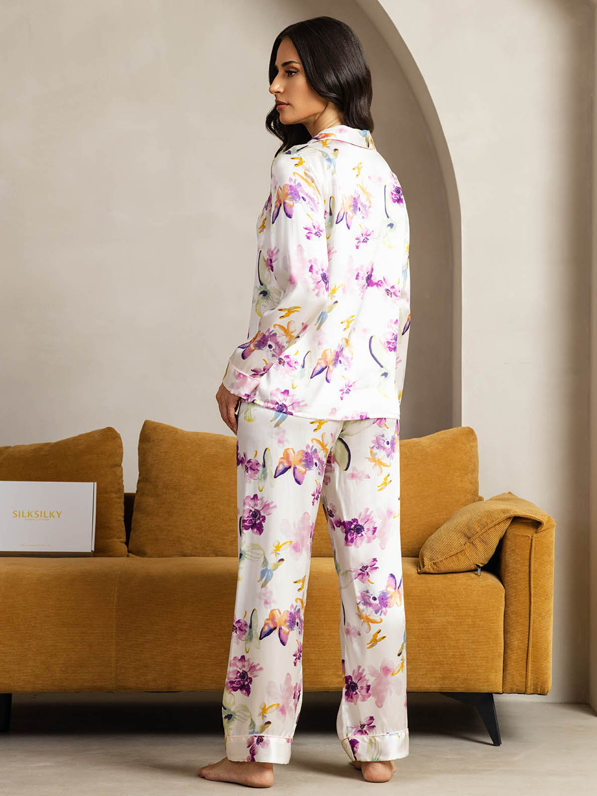 [Akvarelblomster] SilkSilky-DK Womens Pajamas 002