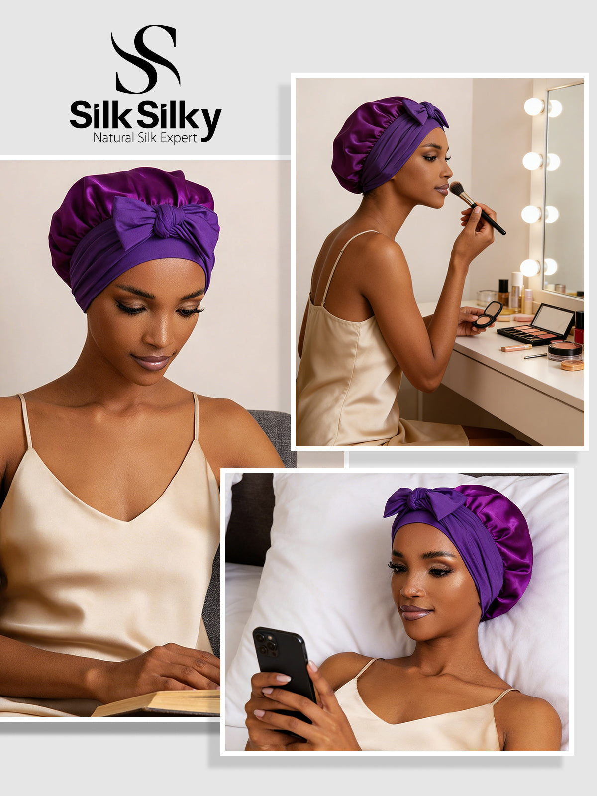 [Lilla] SilkSilky-DK Silke Sleep Cap 005