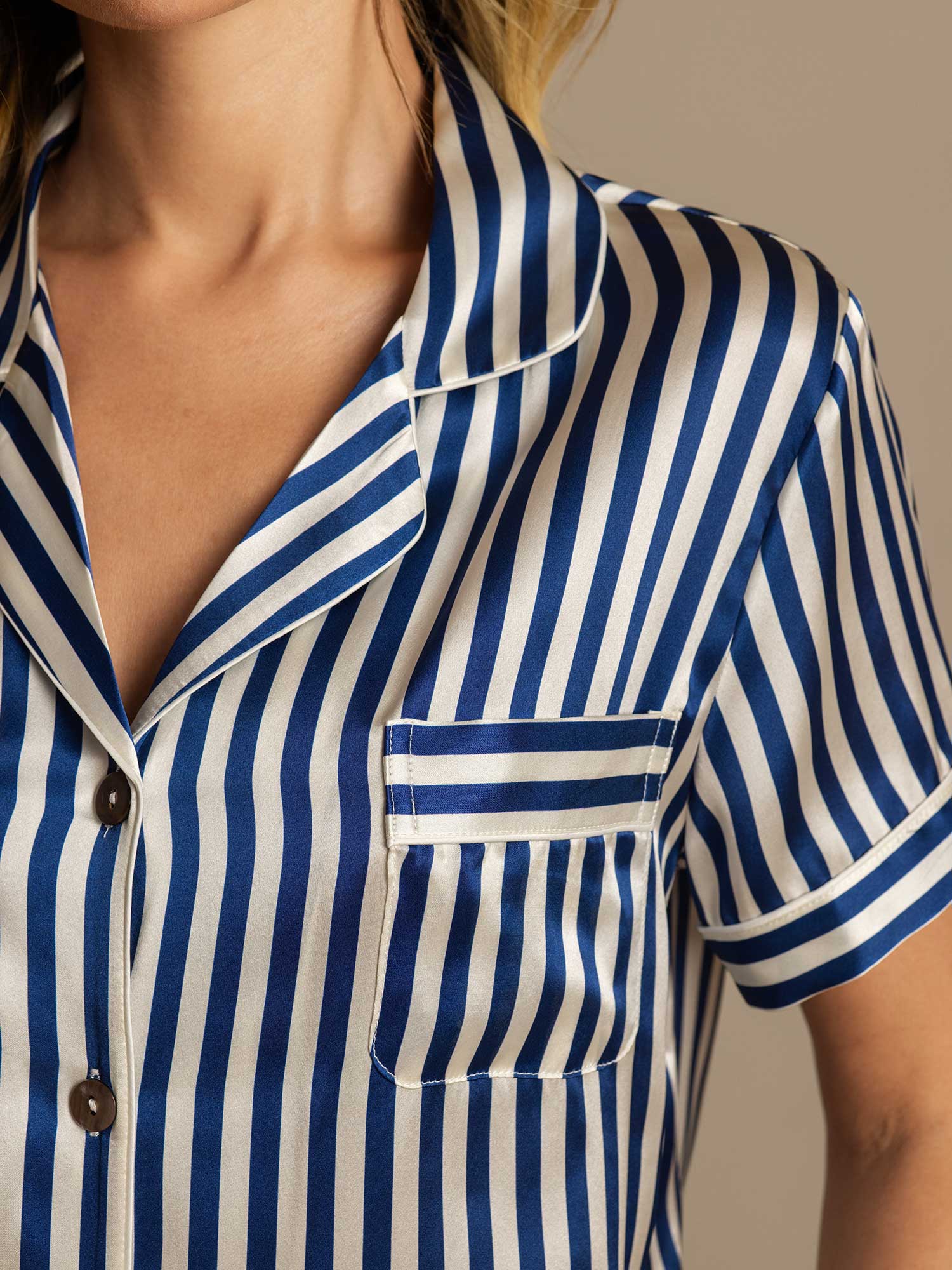 [Mørkeblå] SilkSilky-DK Womens Pajamas 007,