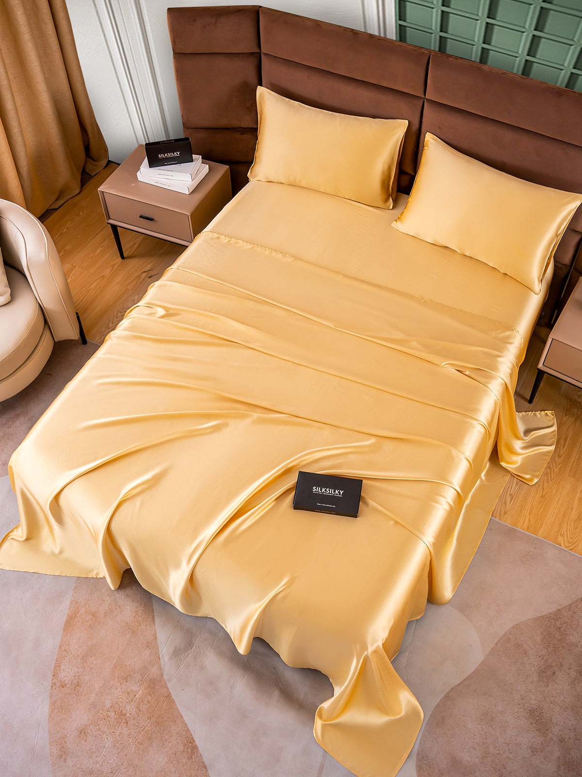 [Champagne] SilkSilky-DK 25Momme Bedding Set 004