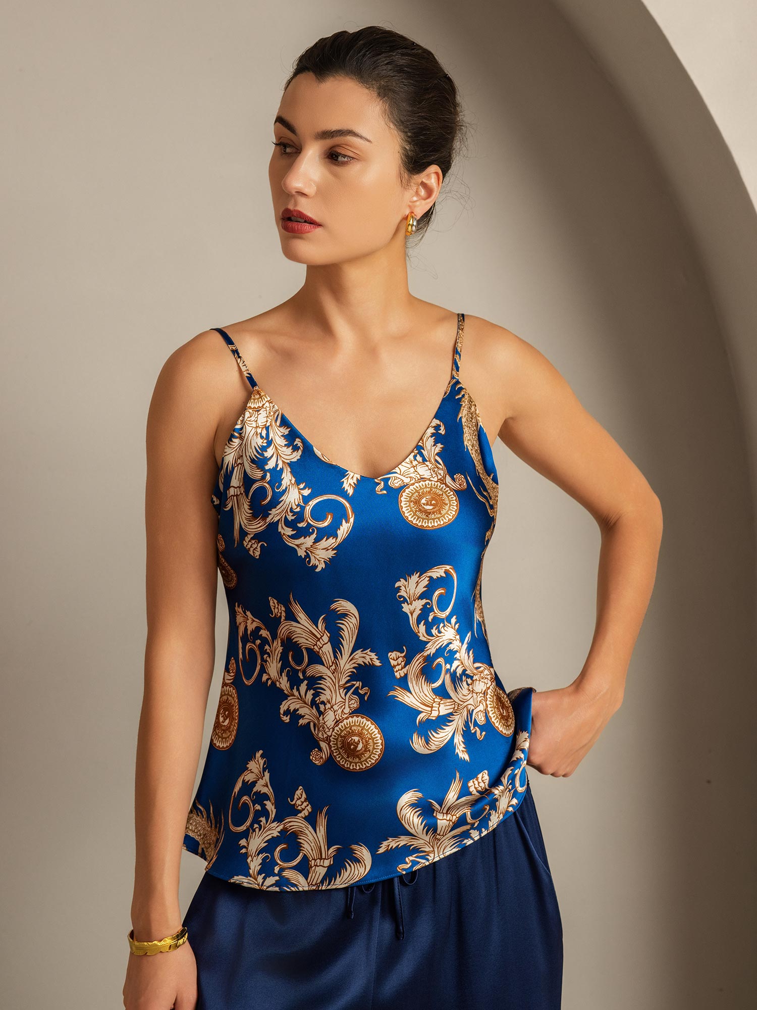 [Navy Drage] SilkSilky-DK Camisoles 001