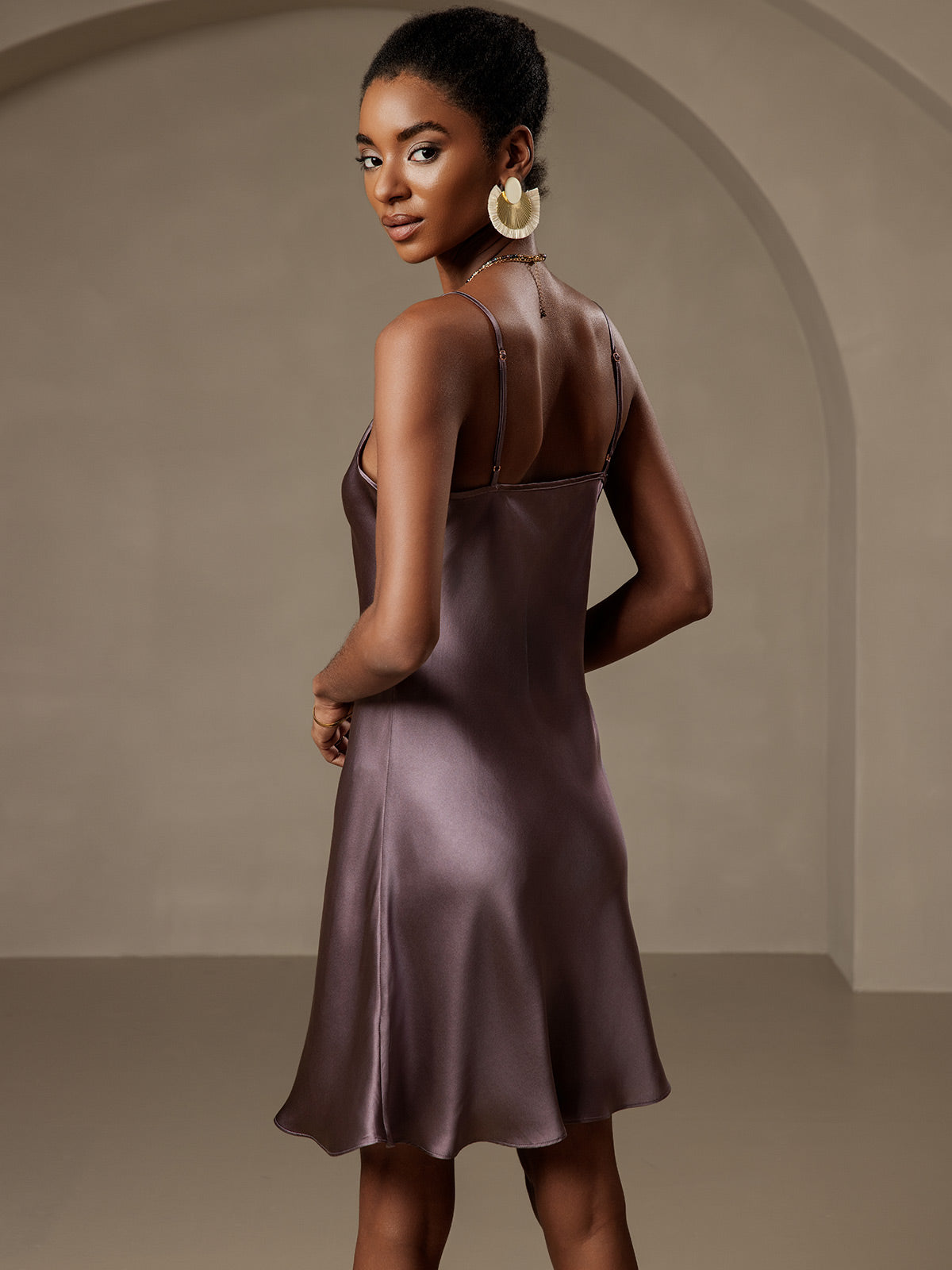 [Lilla Grå] SilkSilky-DK Dress 002