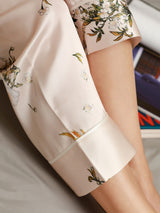 [Lys Pink] SilkSilky-DK Long Sleeve Lapel Collar Dame Pyjamas 007