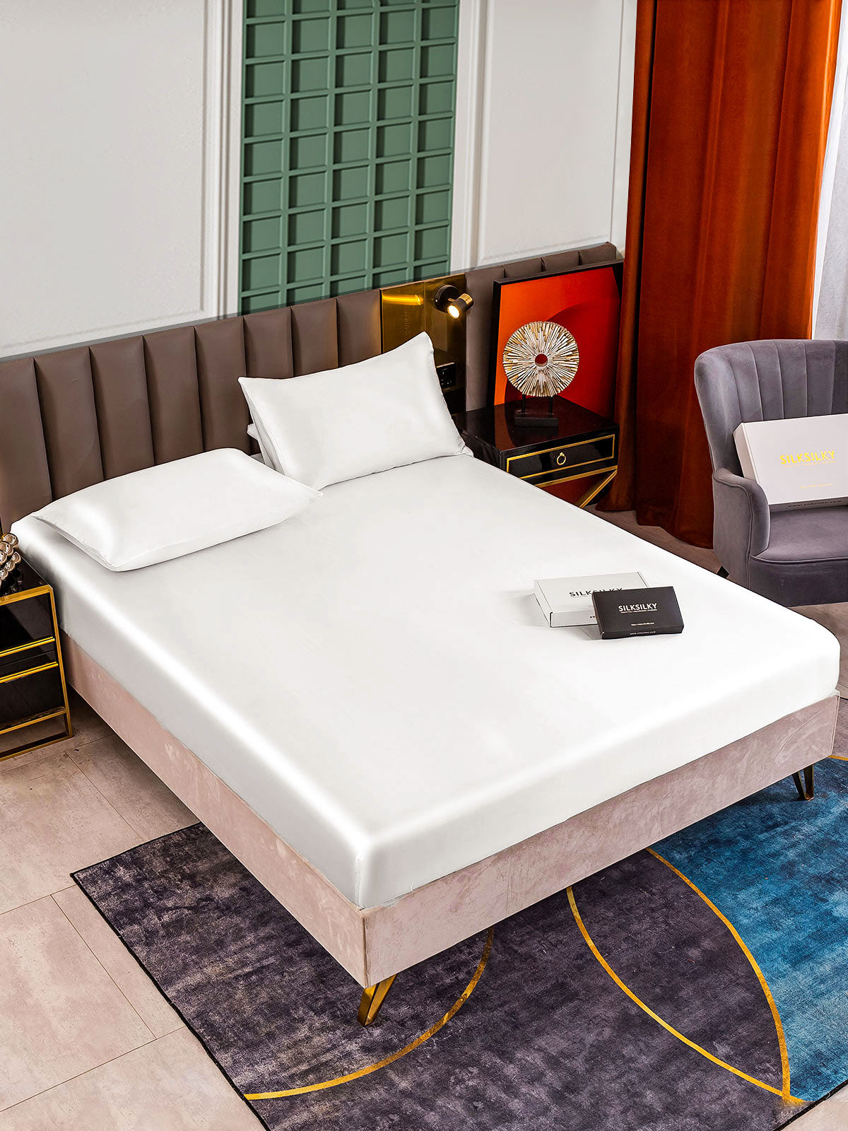 [Hvid] SilkSilky-DK 25Momme Bedding Set 001