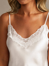 [Hvid] SilkSilky-DK Sleeveless V Neck Camisole Sæt 004