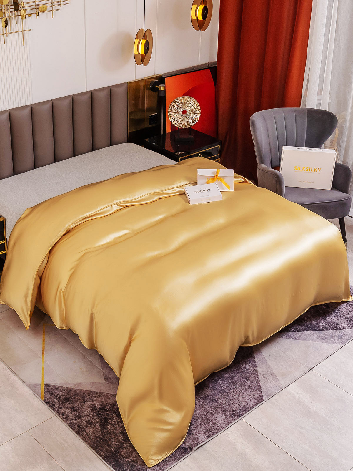 [Champagne] SilkSilky-DK 19Momme Duvet Cover 001