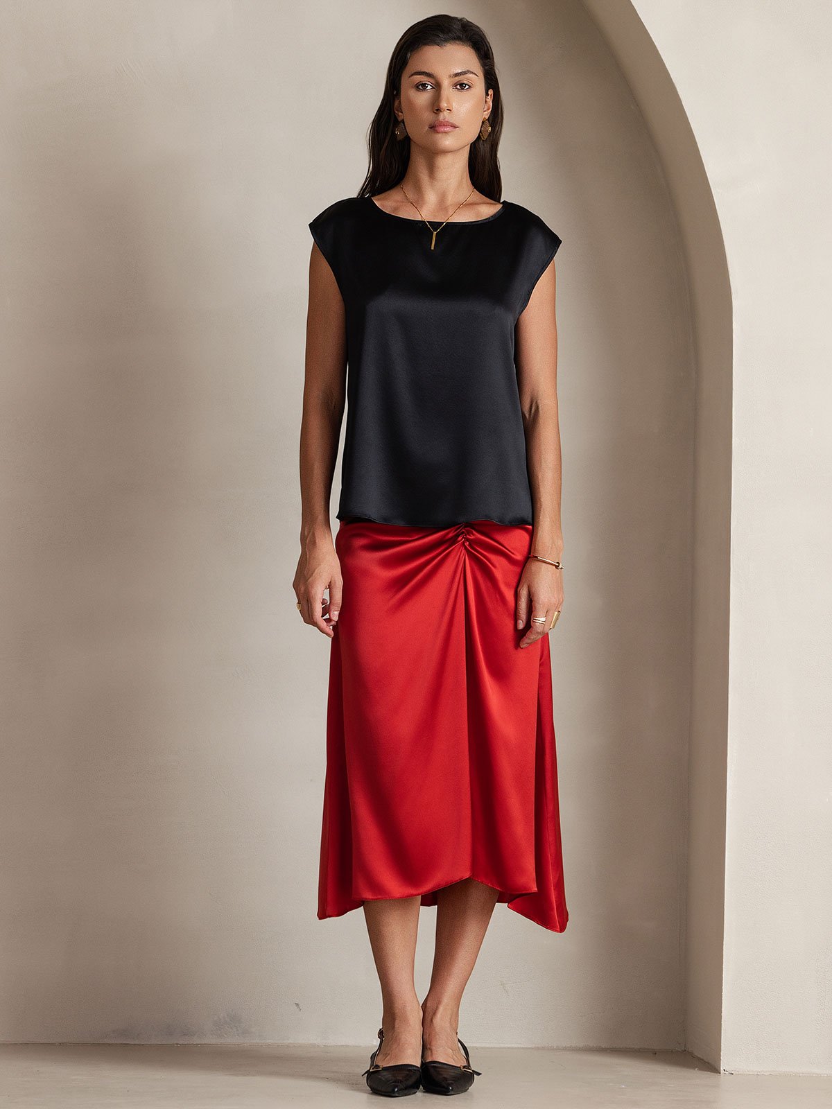 [Sort] SilkSilky-DK 19Momme Silke Womens T-Shirt 004