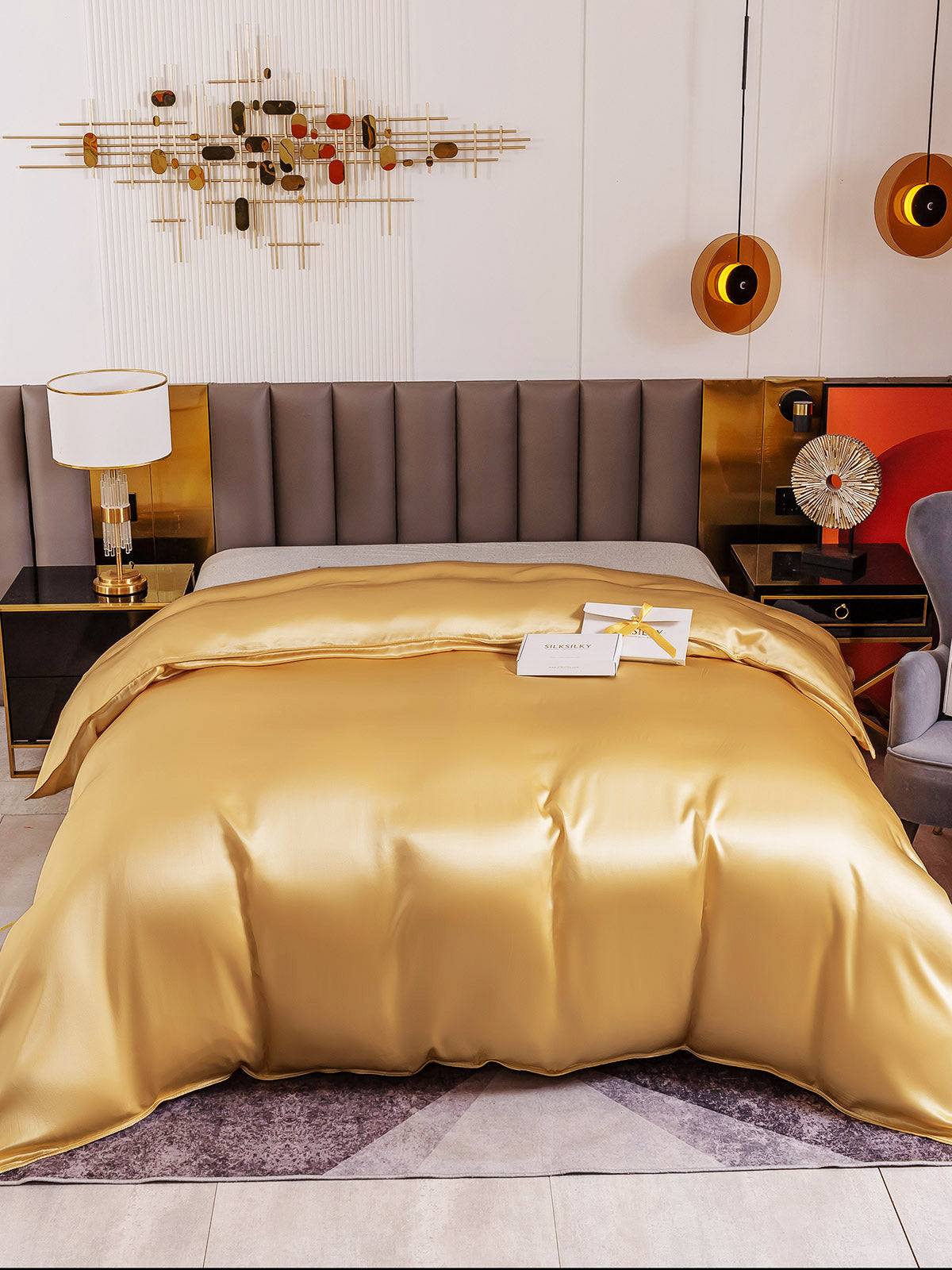 [Champagne] SilkSilky-DK 19Momme Duvet Cover 002