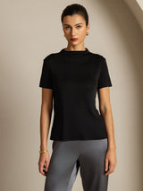 [Sort] SilkSilky-DK Short Sleeve T-shirt til kvinder 003