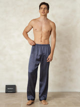 [Marine Ginkgo] SilkSilky-DK Men's Sleep Shorts 004