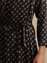 [Sort Kæde] SilkSilky-DK Long Sleeve Morgenkåbe til Mænd 005