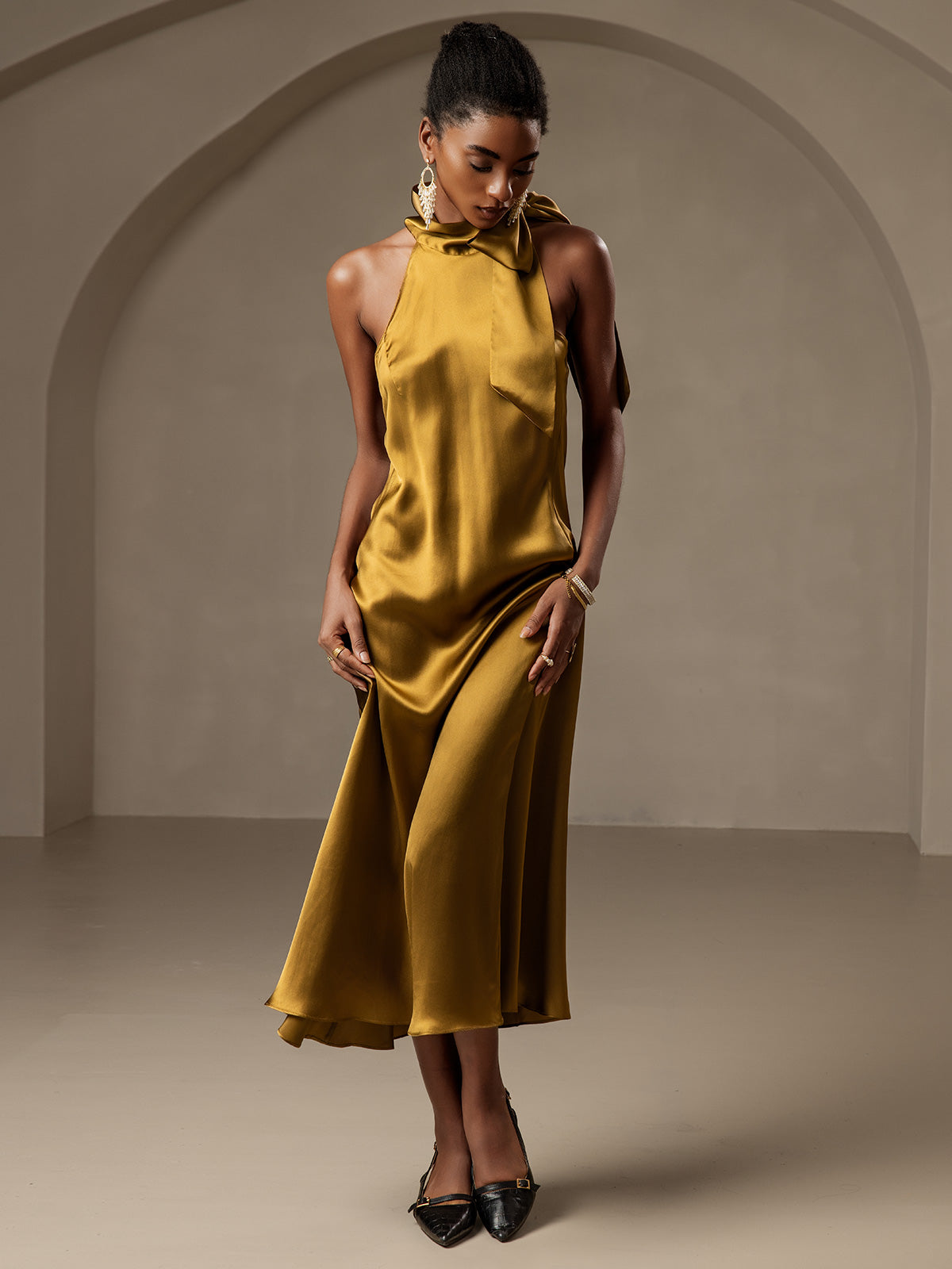 [Brun] SilkSilky-DK 19Momme Silke Dress 005