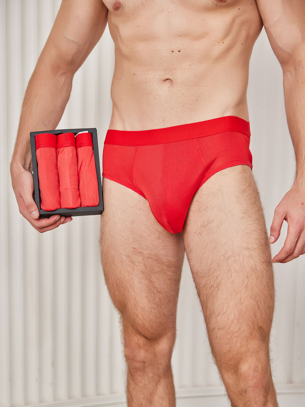 [Rød] SilkSilky-DK Mens Underwear 001